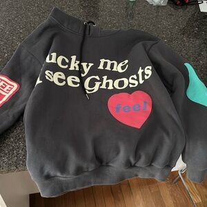 Lucky Me I See Ghosts gray hoodie size L
